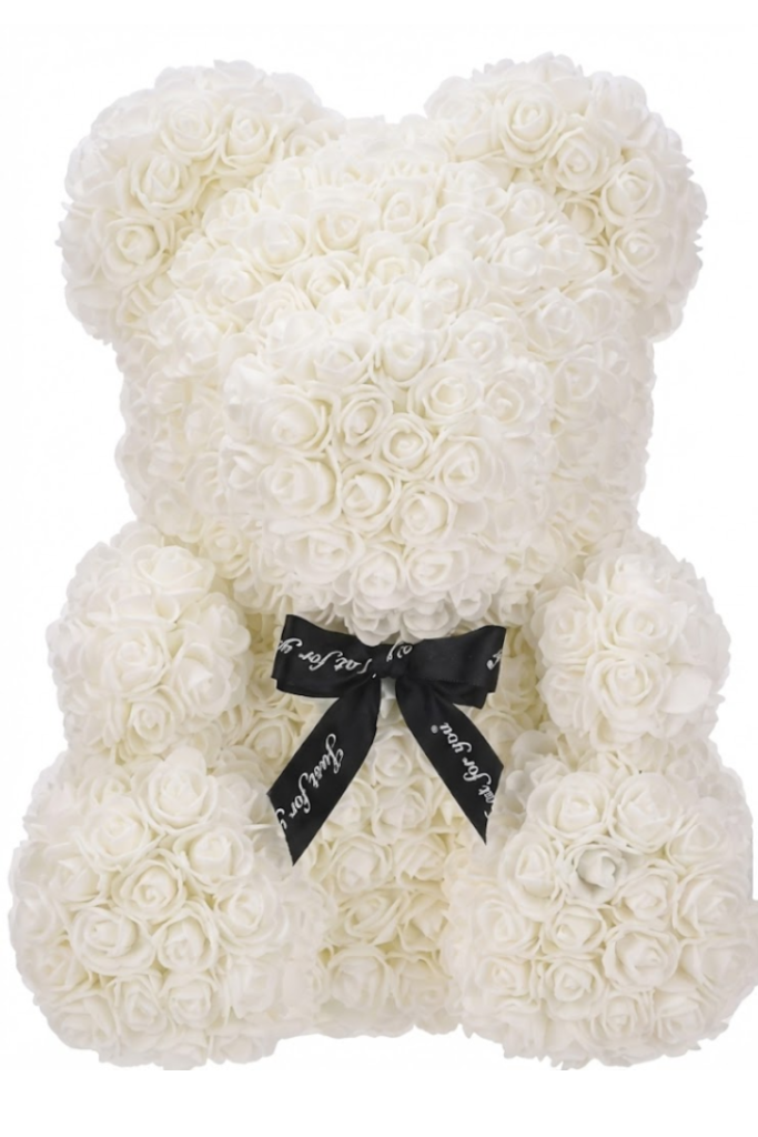BlooquetBear-Polar | The Everlasting White Rose Bear (Eternal Rose Gift)